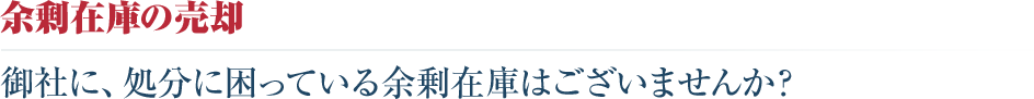 余剰在庫の売却